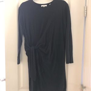 Vince black cotton dress with tie wrap, size XS, excellent condition